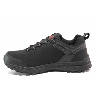 Черни мъжки маратонки, текстилна материя - спортни обувки за пролетта и лятото N 100015568