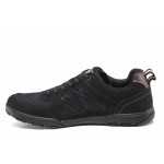 Черни мъжки маратонки, текстилна материя - спортни обувки за пролетта и лятото N 100015564