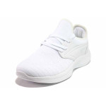 Бели мъжки маратонки, еко-кожа и текстилна материя - спортни обувки за пролетта и лятото N 100015584