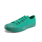 Зелени мъжки обувки, текстилна материя - спортни кецове за пролетта и лятото N 100015923