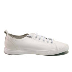 Бели мъжки обувки, здрава еко-кожа - спортни кецове за пролетта и лятото N 100015918