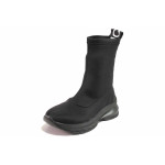 Черни дамски боти, текстилна материя - спортни обувки за есента и зимата N 100016981