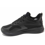 Черни дамски маратонки, здрава еко-кожа - спортни обувки за есента и зимата N 100016995