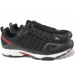 Черни мъжки маратонки, текстилна материя - спортни обувки за есента и зимата N 100017003