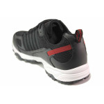 Черни мъжки маратонки, текстилна материя - спортни обувки за есента и зимата N 100017003