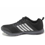 Черни мъжки маратонки, еко-кожа и текстилна материя - спортни обувки за есента и зимата N 100017004