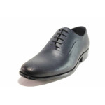 Тъмносини официални мъжки обувки, естествена кожа - официални обувки за пролетта и лятото N 100015315