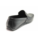 Черни мъжки мокасини, естествена кожа - ежедневни обувки за пролетта и лятото N 100015327