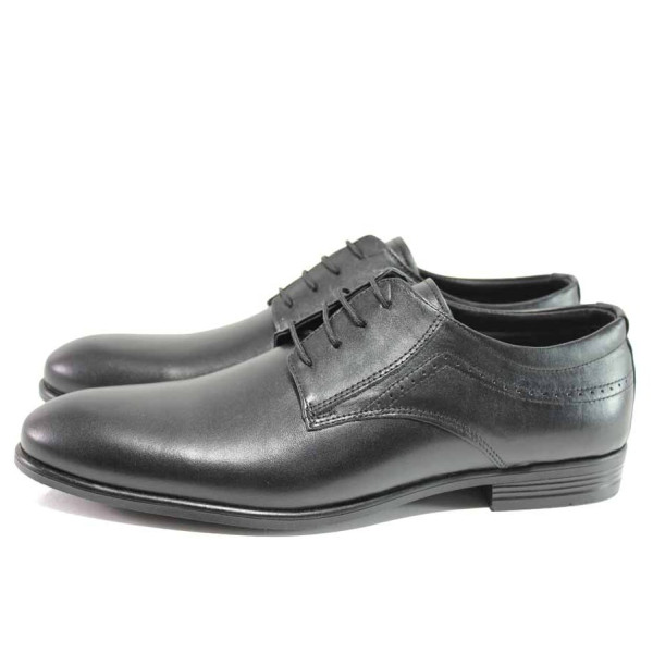 Черни мъжки обувки, естествена кожа - официални обувки за пролетта и лятото N 100015455