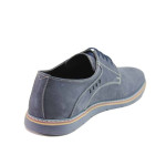Сини мъжки обувки, естествен набук - всекидневни обувки за пролетта и лятото N 100015456