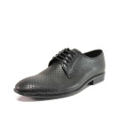 Черни мъжки обувки, естествена кожа - официални обувки за пролетта и лятото N 100015477