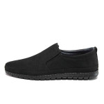 Черни мъжки обувки, естествен набук - ежедневни обувки за пролетта и лятото N 100015549