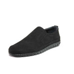 Черни мъжки обувки, естествен набук - ежедневни обувки за пролетта и лятото N 100015549