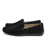 Черни анатомични мъжки обувки, естествен набук - всекидневни обувки за пролетта и лятото N 100015557