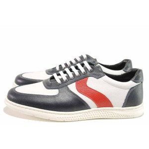 Бели мъжки обувки, естествена кожа - всекидневни обувки за пролетта и лятото N 100015607