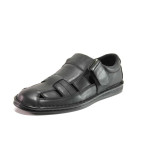 Черни мъжки сандали, естествена кожа - ежедневни обувки за пролетта и лятото N 100015984