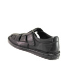 Черни мъжки сандали, естествена кожа - ежедневни обувки за пролетта и лятото N 100015984