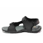 Черни мъжки сандали, еко-кожа и текстилна материя - ежедневни обувки за пролетта и лятото N 100015988