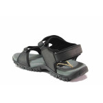 Черни мъжки сандали, еко-кожа и текстилна материя - ежедневни обувки за пролетта и лятото N 100015988