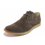 Кафяви мъжки обувки, естествен велур - ежедневни обувки за пролетта и лятото N 100016402