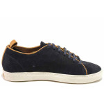Сини мъжки спортни обувки, естествен велур - всекидневни обувки за пролетта и лятото N 100016403