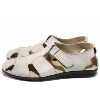 Светлосиви мъжки сандали, естествена кожа - ежедневни обувки за пролетта и лятото N 100016404