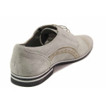 Сиви официални мъжки обувки, анатомични, естествен велур - елегантни обувки за пролетта и лятото N 100016405