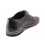 Черни анатомични мъжки обувки, естествена кожа - официални обувки за пролетта и лятото N 100016410