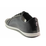 Черни мъжки обувки, естествена кожа - спортни обувки за пролетта и лятото N 100016414
