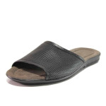 Черни мъжки чехли, естествена кожа - ежедневни обувки за пролетта и лятото N 100016366