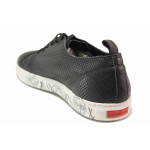 Черни мъжки обувки, естествена кожа - спортни кецове за пролетта и лятото N 100016367