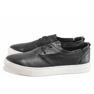 Черни анатомични мъжки обувки, естествена кожа - спортни обувки за пролетта и лятото N 100016457