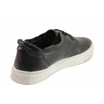 Черни анатомични мъжки обувки, естествена кожа - спортни обувки за пролетта и лятото N 100016457
