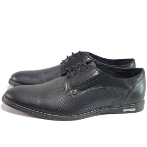 Черни мъжки обувки, естествена кожа - ежедневни обувки за пролетта и лятото N 100016716