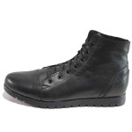 Черни анатомични мъжки боти, естествена кожа - спортни обувки за есента и зимата N 100016606