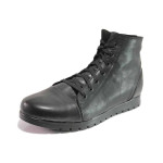 Черни анатомични мъжки боти, естествена кожа - спортни обувки за есента и зимата N 100016606