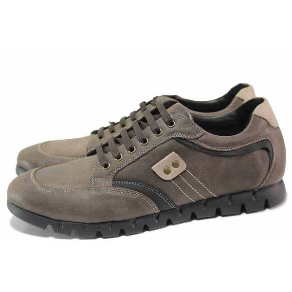 Кафяви анатомични мъжки обувки, естествена кожа - всекидневни обувки за есента и зимата N 100016571