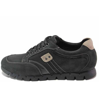 Черни анатомични мъжки обувки, естествена кожа - ежедневни обувки за есента и зимата N 100016572