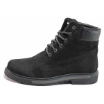 Черни мъжки боти, естествен набук - ежедневни обувки за есента и зимата N 100016576