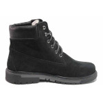 Черни мъжки боти, естествен набук - ежедневни обувки за есента и зимата N 100016576