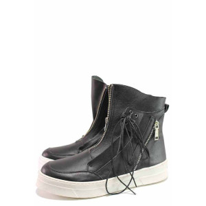 Черни мъжки боти, естествена кожа - спортни кецове за пролетта и есента N 100016581