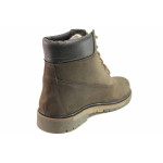 Кафяви мъжки боти, естествен набук - всекидневни обувки за есента и зимата N 100016577