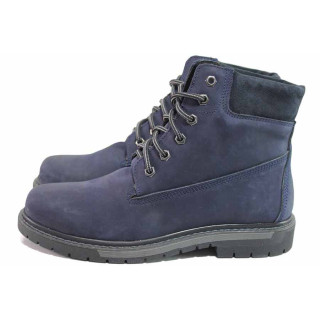 Сини анатомични мъжки боти, естествен набук - ежедневни обувки за есента и зимата N 100016578