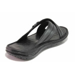Черни мъжки чехли, естествена кожа - всекидневни обувки за пролетта и лятото N 100016700