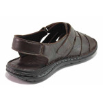 Кафяви мъжки сандали, естествена кожа - ежедневни обувки за пролетта и лятото N 100016703