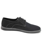 Черни анатомични мъжки обувки, естествен набук - ежедневни обувки за целогодишно ползване N 100016809