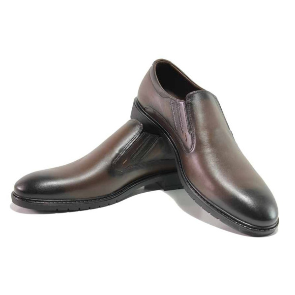 Кафяви анатомични мъжки обувки, естествена кожа - ежедневни обувки за есента и зимата N 100016936