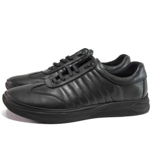 Черни мъжки обувки, естествена кожа - ежедневни обувки за есента и зимата N 100016932