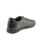 Черни мъжки спортни обувки, естествена кожа - ежедневни обувки за есента и зимата N 100016931