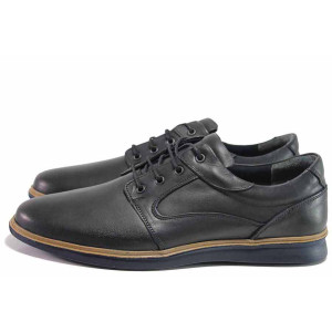 Черни мъжки обувки, естествена кожа - всекидневни обувки за есента и зимата N 100016965